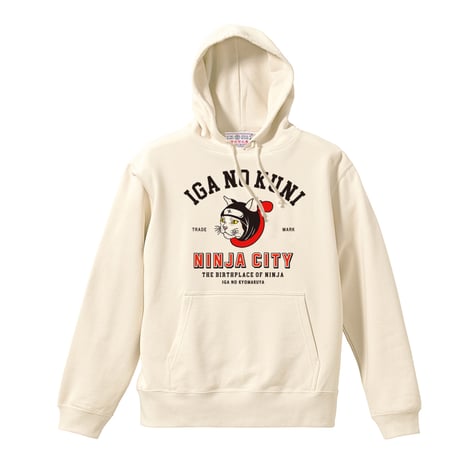 猫忍者パーカー/CAT NINJA Hoodie(NATURAL）