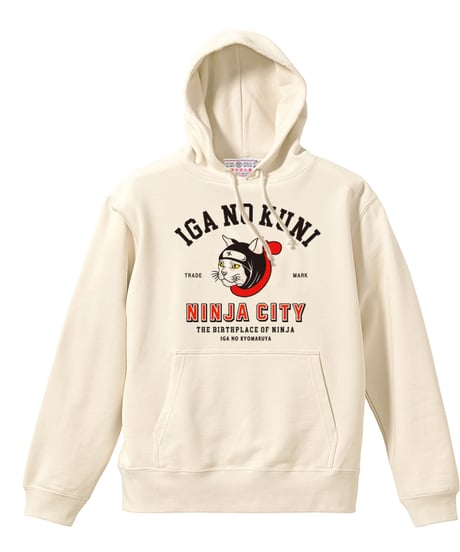 猫忍者パーカー/CAT NINJA Hoodie(NATURAL）