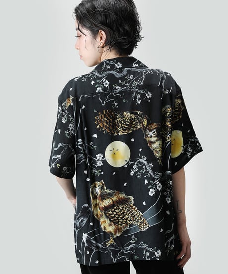 伊賀くみひもアロハシャツ 梟（半袖）/IGA KUMIHIMO ALOHA-SH OWL（SHORT SLEEVE）