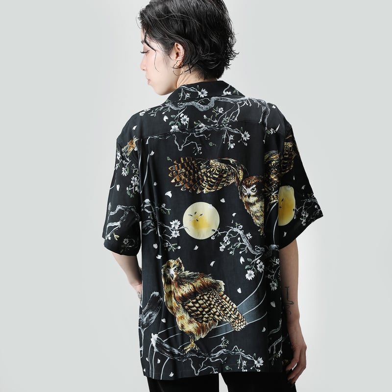 伊賀くみひもアロハシャツ 梟（半袖）/IGA KUMIHIMO ALOHA-SH OWL（SH