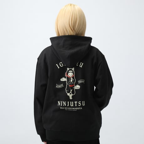 【再入荷無し】猫忍者ジップパーカー/NEKONINJA Zip Hoodie(BLACK）