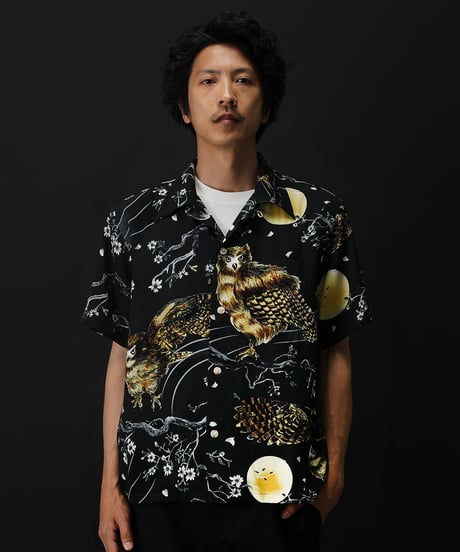 伊賀くみひもアロハシャツ 梟（半袖）/IGA KUMIHIMO ALOHA-SH OWL（SHORT SLEEVE）