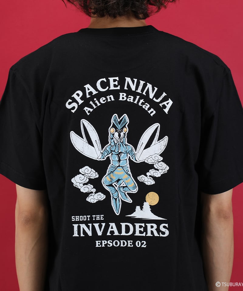 再入荷なし】宇宙船×バルタン星人Tシャツ/ALIEN BALTAN T-shirts(BLA