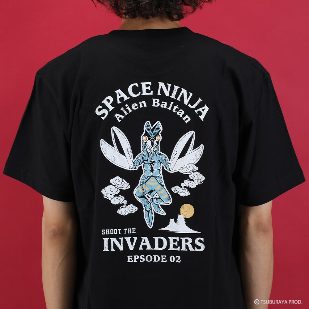 再入荷なし】宇宙船×バルタン星人Tシャツ/ALIEN BALTAN T-shirts(BLA