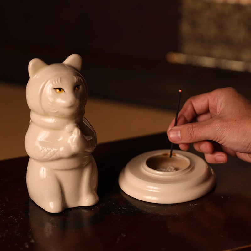 猫忍者香炉/NEKO NINJA INCENSE CHAMBER（WHITE） | 伊賀の京丸