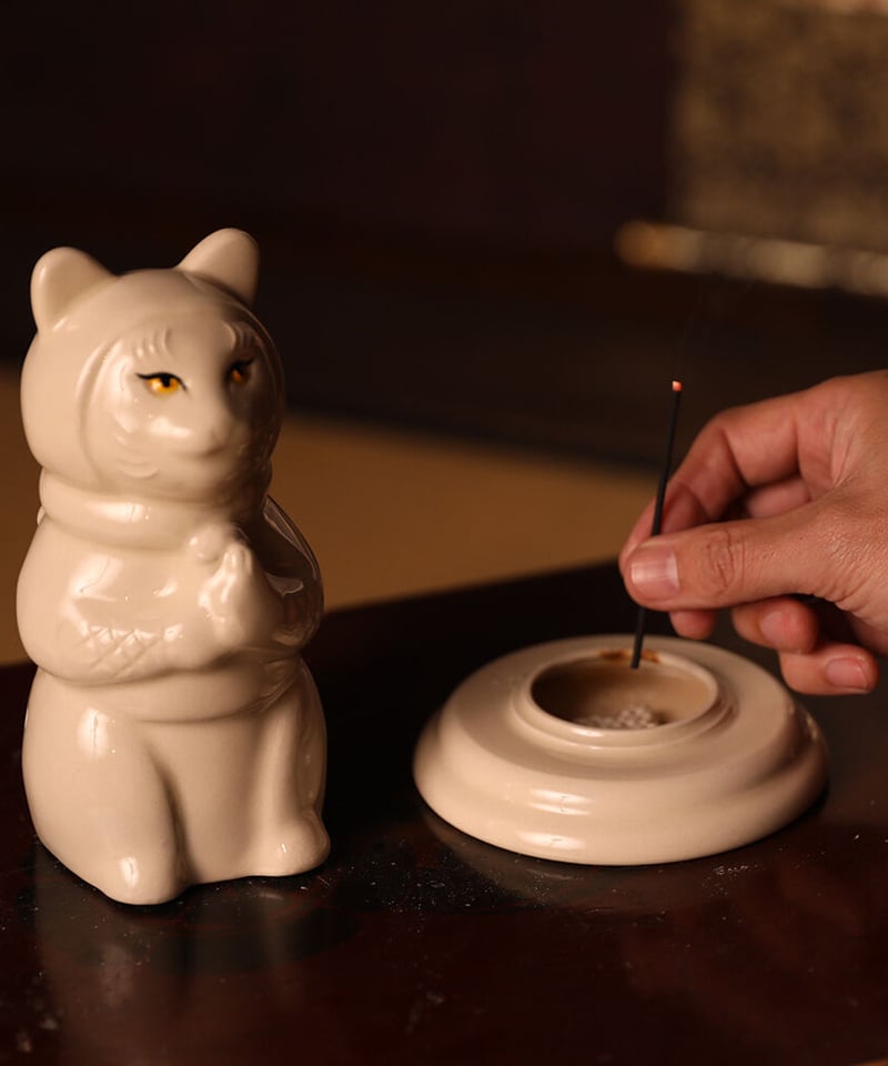 猫忍者香炉/NEKO NINJA INCENSE CHAMBER（WHITE） | 伊賀の京丸