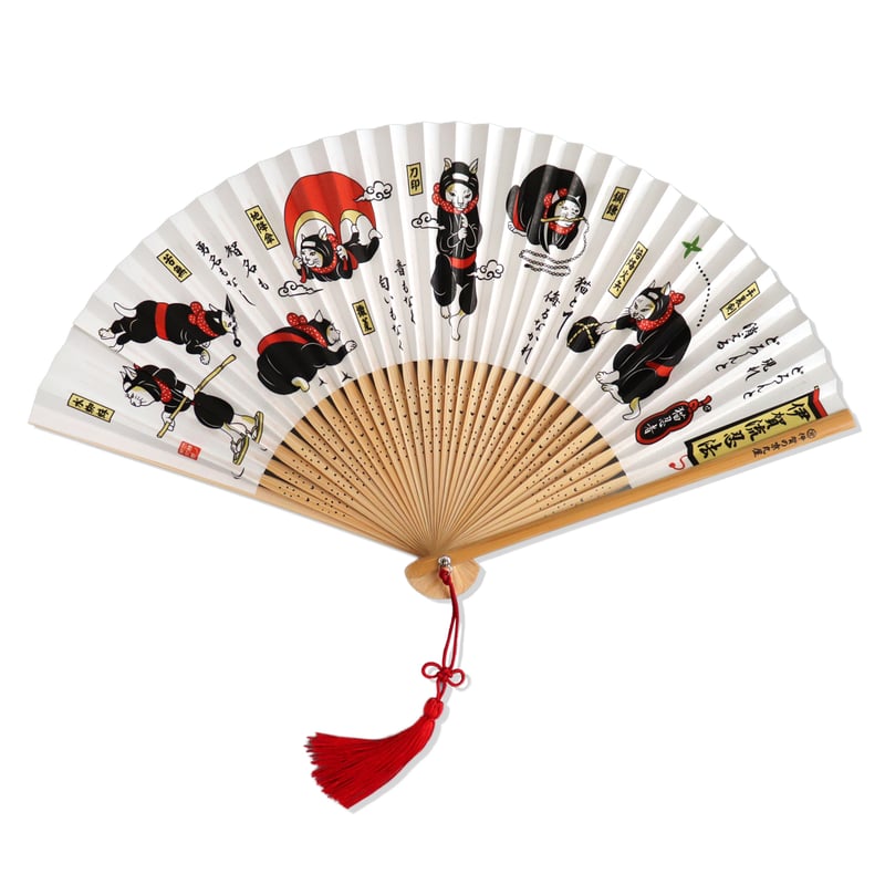 再入荷】伊賀くみひも京扇子 猫忍者/IGA KUMIHIMO KYOSENSU