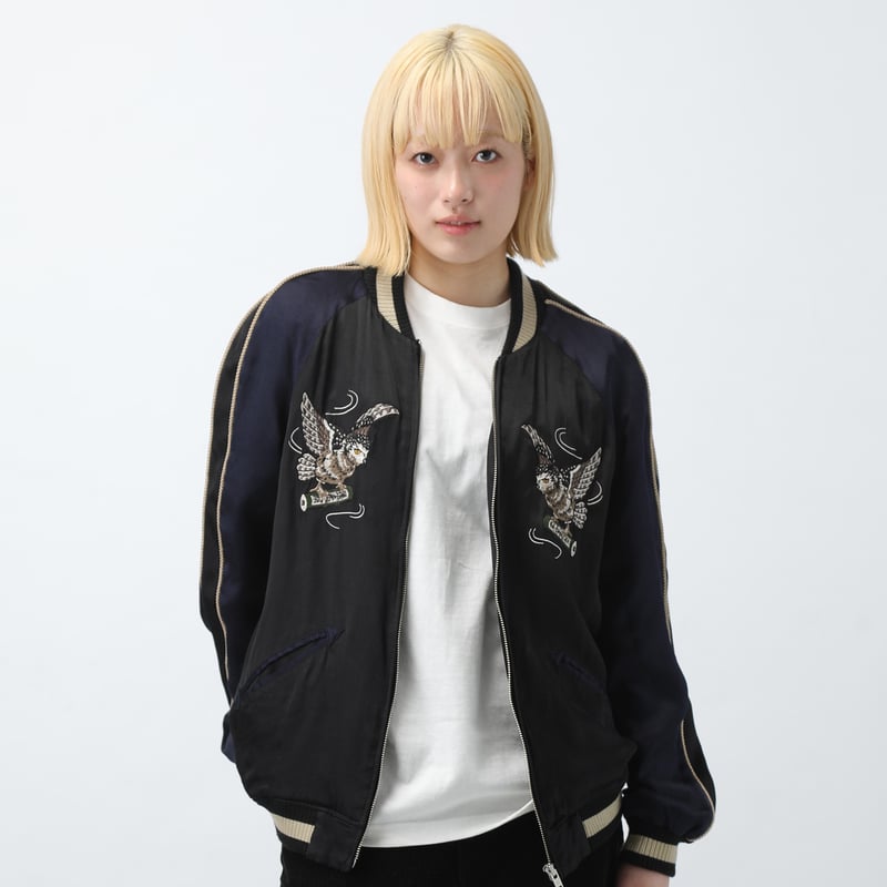 伊賀くみひも 梟スカジャン/IGAKUMIHIMO OWL SUKAJAN(BLK×NAV) 伊賀くみひも 梟スカジャン/IGAKUMIHIMO OWL SUKAJAN(BLK×NAV)