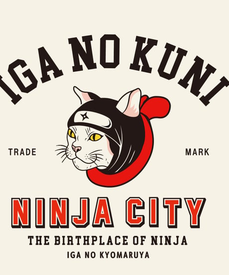 猫忍者パーカー/CAT NINJA Hoodie(NATURAL）