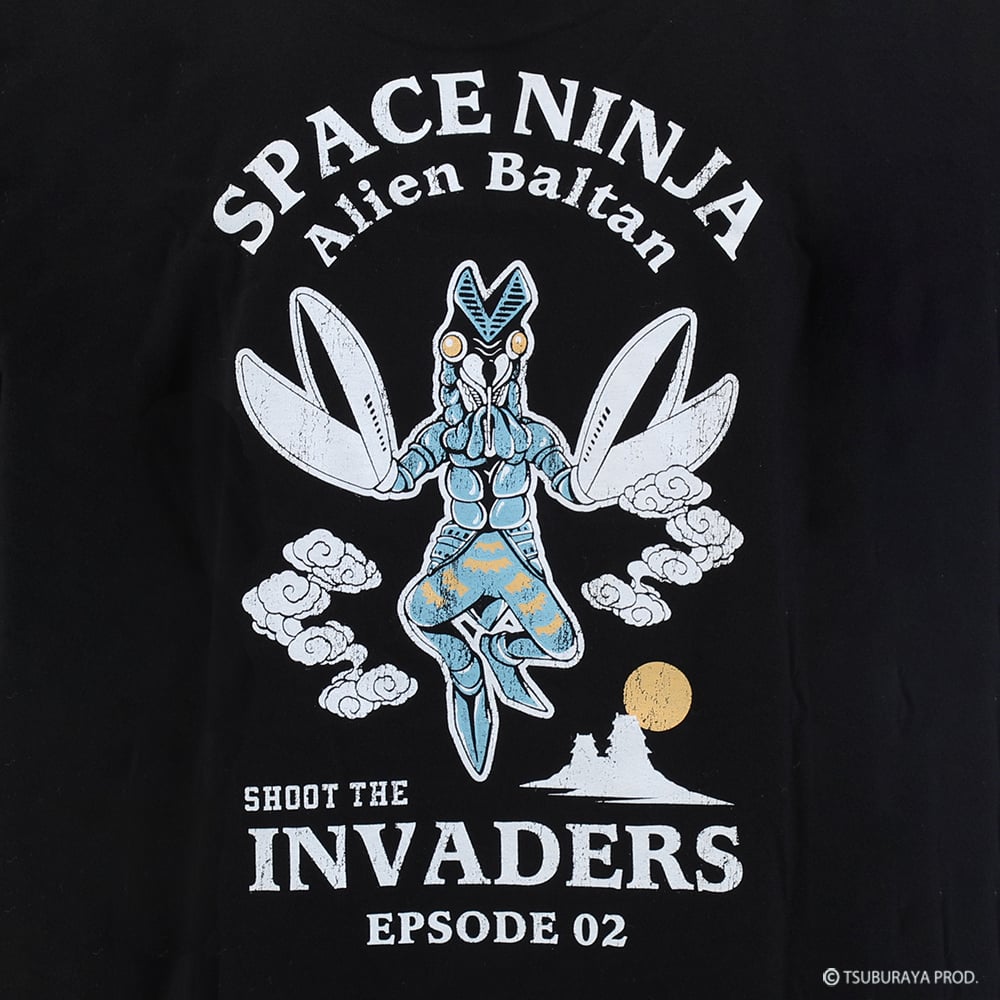 ★90s Vintage ALIEN BALTAN バルタン星人 Tシャツ 再入荷なし】宇宙船×バルタン星人Tシャツ/ALIEN BALTAN T-shirts(BLA