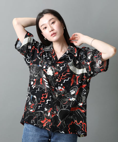 ★aloha様★shishikui nimai BLACK×GRAY新品 ヨンア CATEGORY ALOHA SHIRTS | 伊賀の京丸屋／公式通販サイト - スカジャンや