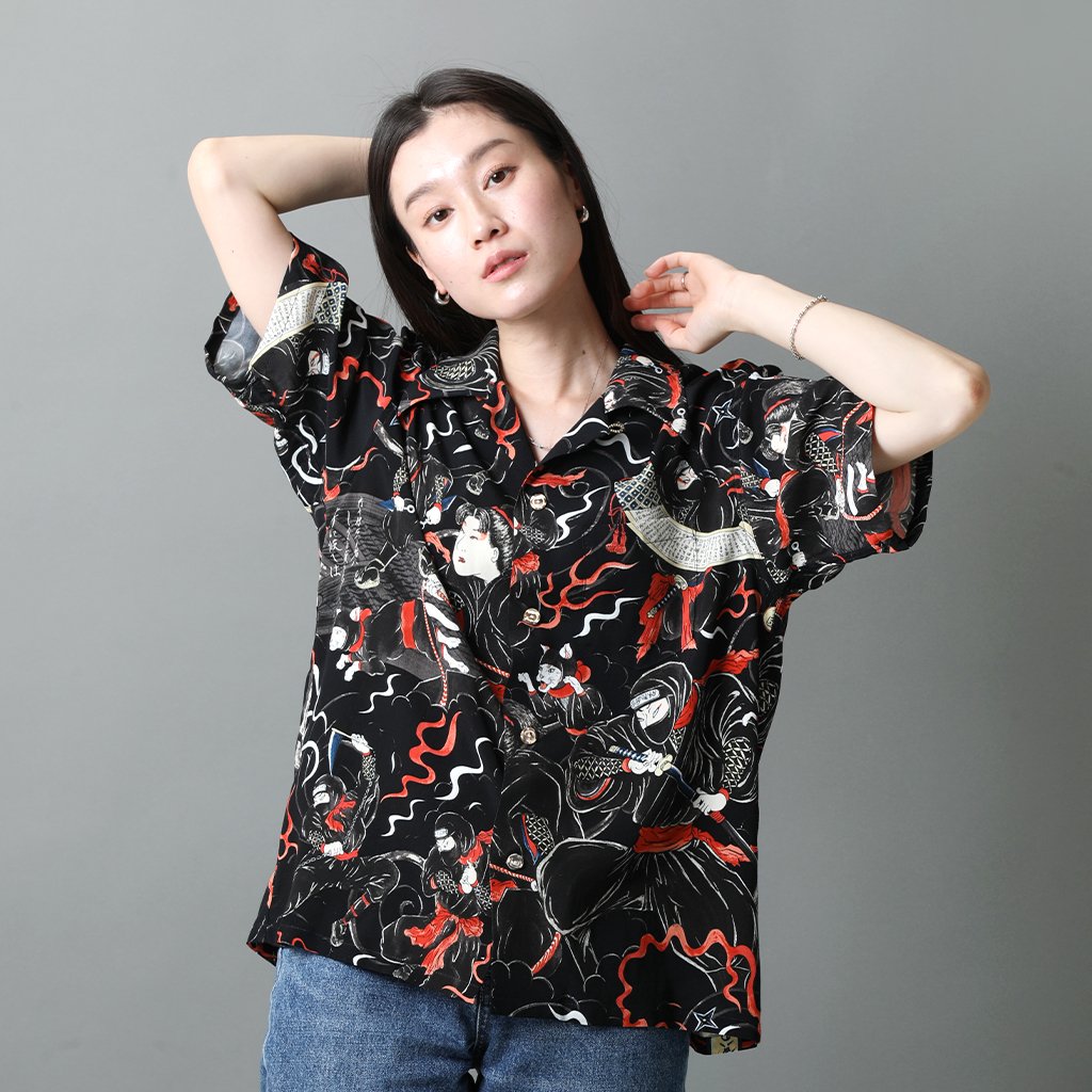 伊賀くみひもアロハシャツ 忍者（半袖）/IGA KUMIHIMO ALOHA-SH NINJA