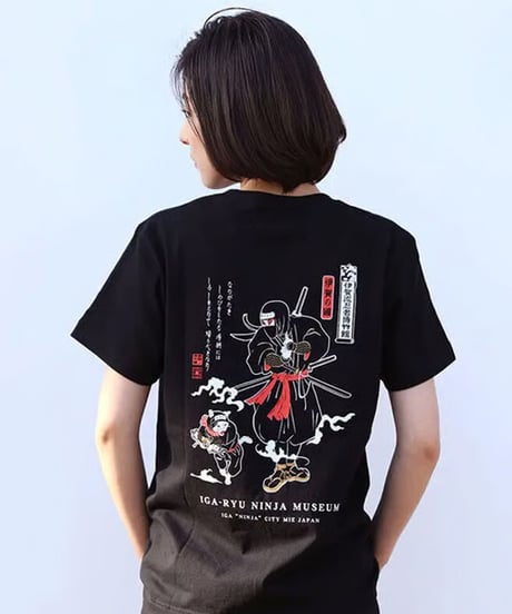 伊賀流忍者博物館 浮世絵Tシャツ/Iga-ryu Ninja Museum UKIYOE T-shirts(BLACK)