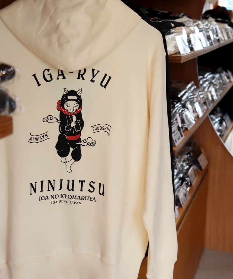 再入荷無し】猫忍者ジップパーカー/NEKONINJA Zip Hoodie(NATURAL）