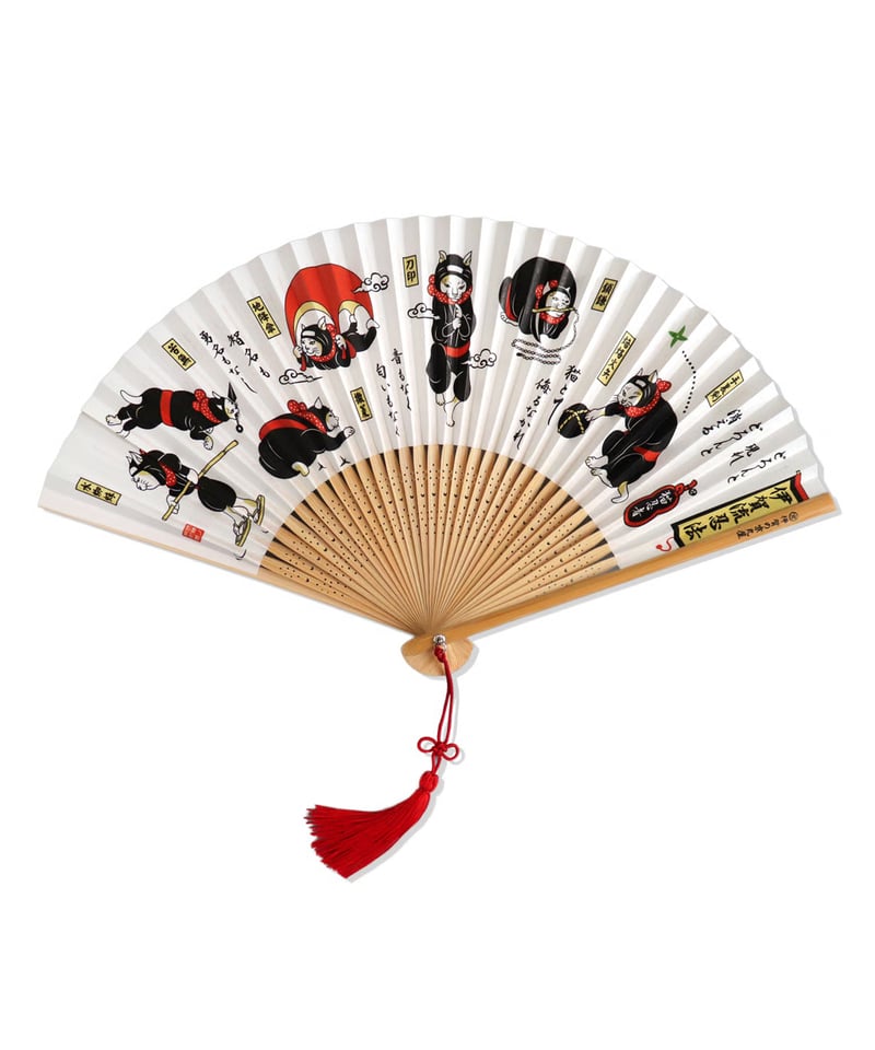 再入荷無し】伊賀くみひも京扇子 猫忍者/IGA KUMIHIMO KYOSENSU NEKO