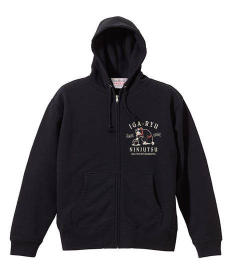【再入荷無し】猫忍者ジップパーカー/NEKONINJA Zip Hoodie(BLACK）