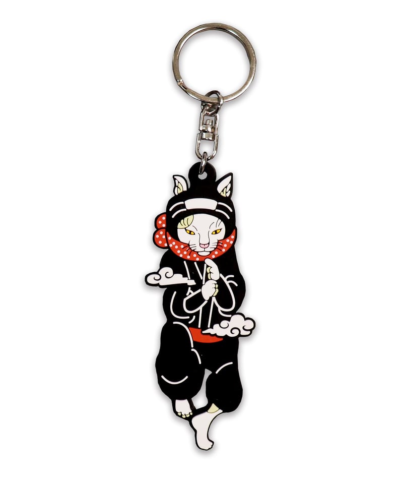 ポップアップストア限定✩.*˚ にゃんこ大戦争 ラバーキーホルダー(ネコ忍者) 猫忍者 ラバーキーホルダー/NEKONINJA Rubber key chain | 伊賀の京