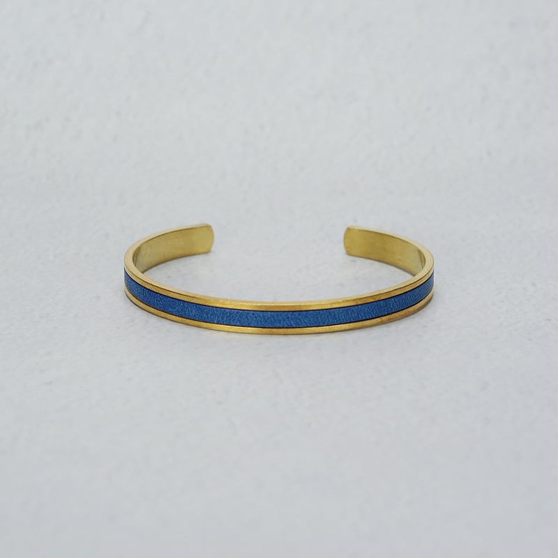 プエブロレザーブラスバングル SLIM/COBALT | You