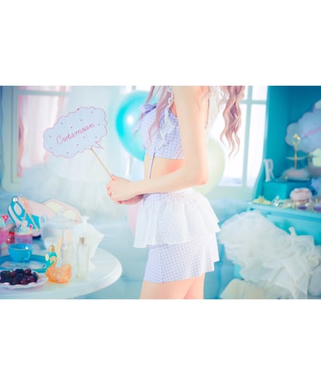フリルサスペンダー付きハイウエストビキニ２点セット(LAVENDER)