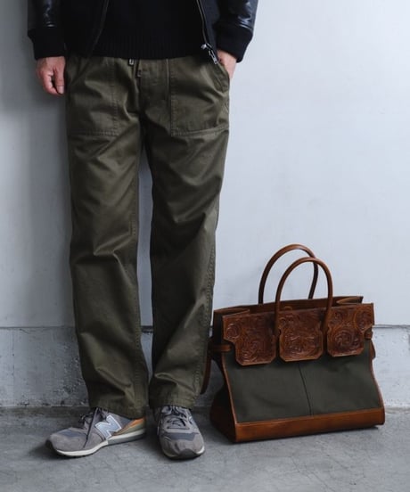 ★[Wastefreeキャンペーン]Carving＆Canvas ボストンバッグ