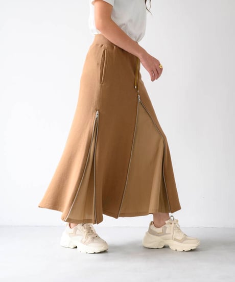 Basic Sweat 4slider Skirt/Camel