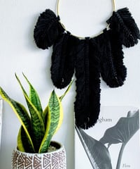 LA Lark Feathered Macrame Hanging(Large)