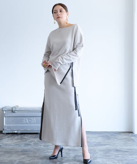 Uptown Sweat Slider Skirt（Oyster White/Mauve/Sumi Black）