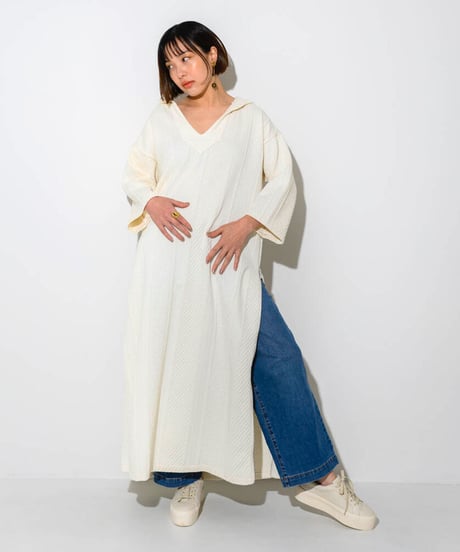Luxe Holiday メキシカンパーカワンピース（Off White)