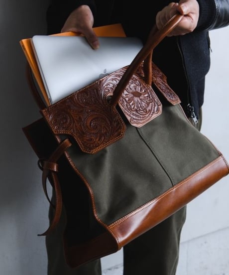★[Wastefreeキャンペーン]Carving&Denim ボストンバッグ