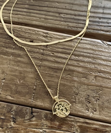 Greek Motif Coin Necklace