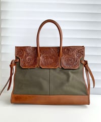 ★[Wastefreeキャンペーン]Carving＆Canvas ボストンバッグ