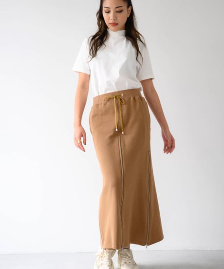 Basic Sweat 4slider Skirt/Camel