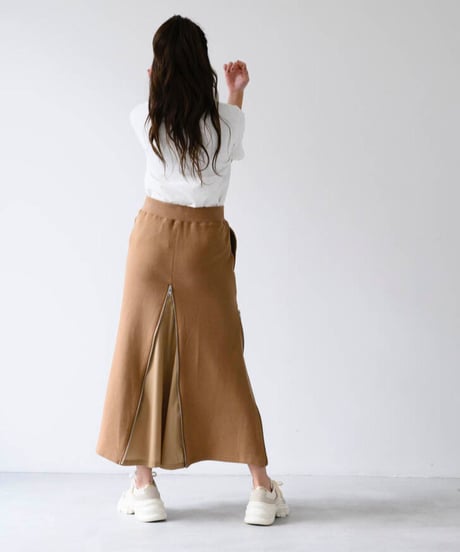 Basic Sweat 4slider Skirt/Camel