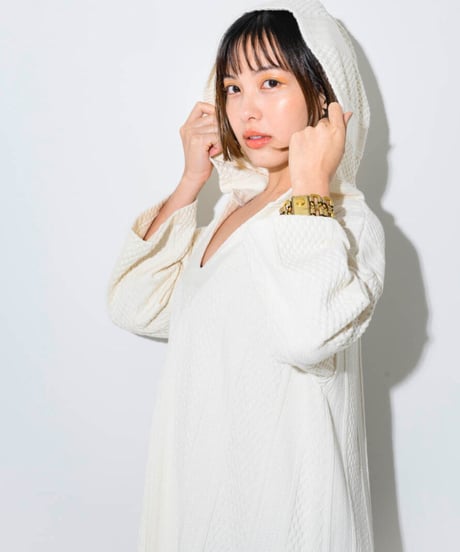 Luxe Holiday メキシカンパーカワンピース（Off White)