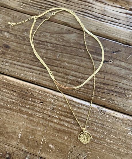Greek Motif Coin Necklace