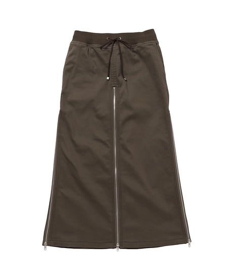 Olive Brown Stretch 4slider Skirt