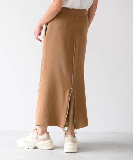 Basic Sweat 4slider Skirt/Camel