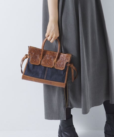 ★[Wastefreeキャンペーン]Carving&Denim ミニボストンバッグ