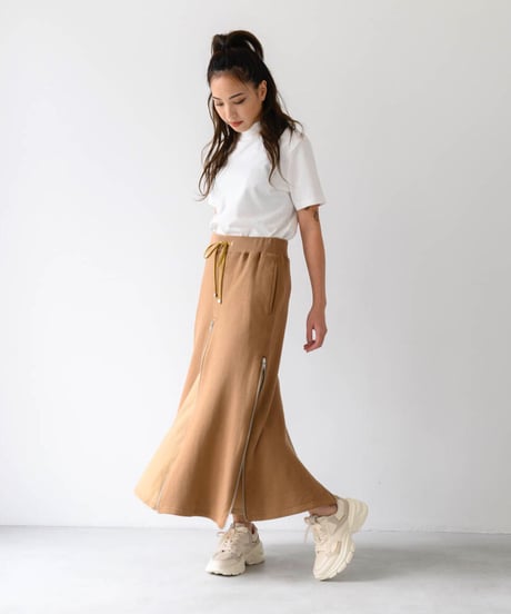 Basic Sweat 4slider Skirt/Camel