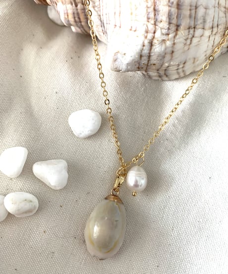 TT/Seashell＆Water Pearl Pendant