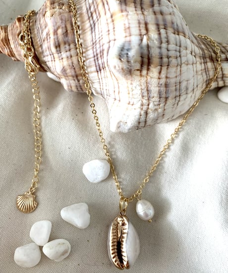 TT/Seashell＆Water Pearl Pendant
