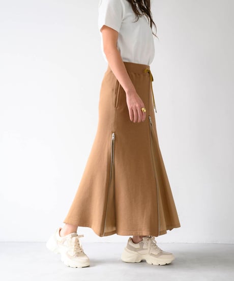 Basic Sweat 4slider Skirt/Camel