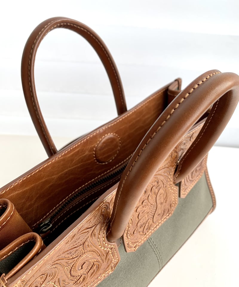 ☆[Wastefreeキャンペーン]Carving&Canvas ミニボストンバッグ | UN