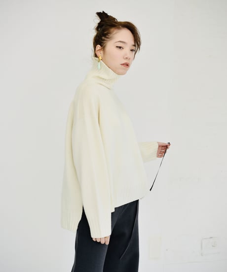Wholegarment Slit High Neck Top