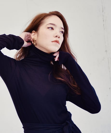 Sheer and Soft High Neck Knit Top