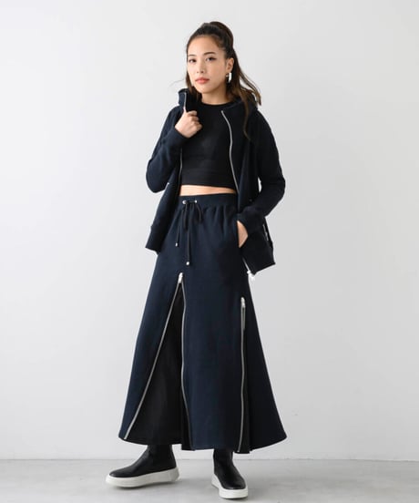 Basic Sweat 4slider Skirt/Black