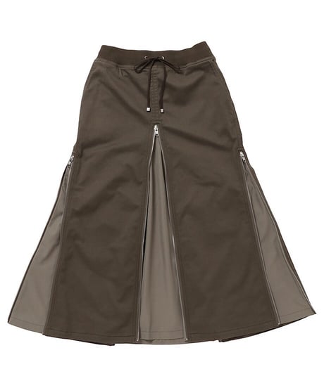 Olive Brown Stretch 4slider Skirt