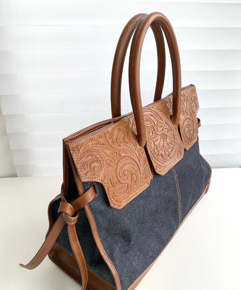 ☆[Wastefreeキャンペーン]Carving&Denim ボストンバッグ | UNBLE
