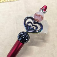 【特別価格】シナバーインパープルカルセドニー　カスタム原石ペン