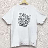 T-shirt　#SEED "Lamerei"(White/黒インク)手刷